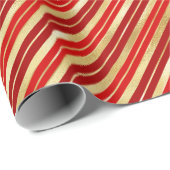 Rode en gouden kerststrepen cadeaupapier (Rol Hoek)
