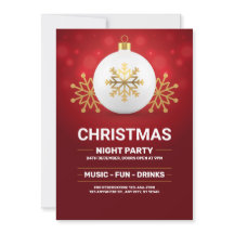 Rode en gouden kerstuitnodiging, kerstavond