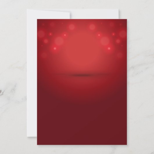 Rode en gouden kerstuitnodiging, kerstavond kaart (Achterkant)