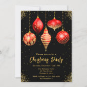 Rode en Gouden Kerstversiering Kerstfeest Kaart (Voorkant)