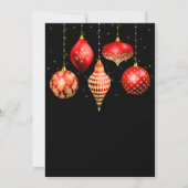 Rode en Gouden Kerstversiering Kerstfeest Kaart (Achterkant)