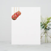 Rode en gouden kerstversieringen briefhoofd (Staand voorkant)