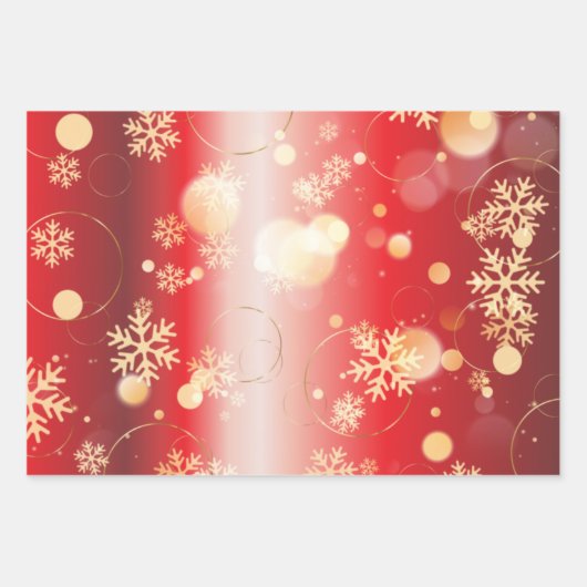 Rode en gouden kerstwinter Wonderland Inpakpapier Vel (Voorkant 2)