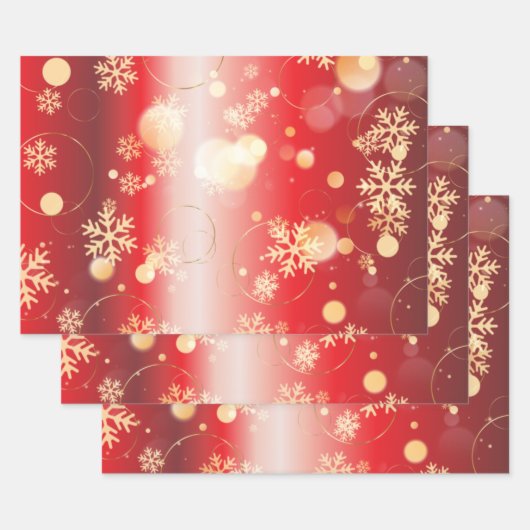 Rode en gouden kerstwinter Wonderland Inpakpapier Vel (Set)