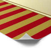 Rode en gouden kroonprins Baby shower banner Poster (Hoek)