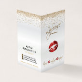 Rode en gouden Lip Instructies Visitekaartje (Buitenkant)