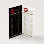 Rode en Gouden Lip Prijs en de Dienstenlijst Visitekaartje (Binnen)