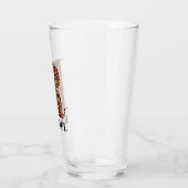 Rode en Gouden Luipaard Glam Monogram R Glas (Links)