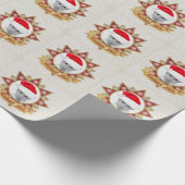 Rode en gouden luxe cirkel vorm Lijst sneeuwvlok Cadeaupapier (Hoek)