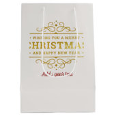 Rode en gouden luxe cirkel vorm Lijst sneeuwvlok Medium Cadeauzakje (Achterkant)