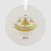 Rode en gouden luxe cirkel vorm Lijst sneeuwvlok Ornament (achterkant)