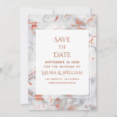 Rode en gouden marmeren agaat - Save the Date - Kaart (Voorkant)