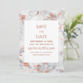 Rode en gouden marmeren agaat - Save the Date - Kaart (Staand voorkant)