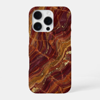 rode en gouden marmeren iPhone 16 pro hoesje