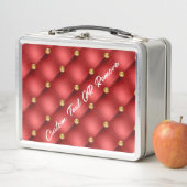 Rode en Gouden Metalen Lunchbox Met Persoonlijke T (In situ)