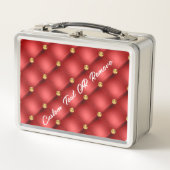Rode en Gouden Metalen Lunchbox Met Persoonlijke T (Voorkant)