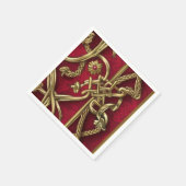 Rode en gouden middeleeuwse papieren servet (Hoek)