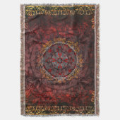 Rode en gouden middeleeuwse tapijten deken (Voorkant Verticaal)