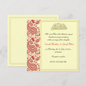 Rode en gouden moslimbruiloft kaart (Voorkant / Achterkant)