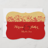 Rode en gouden moslimbruiloft of -Verloving Kaart (Voorkant)