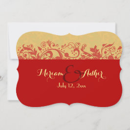 Rode en gouden moslimbruiloft of -Verloving Kaart