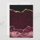 Rode en Gouden Nep Glitter Agate Bruiloft Bedankkaart (Achterkant)