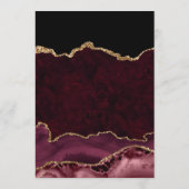 Rode en Gouden Nep Glitter Agate Bruiloft Menu (Achterkant)