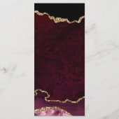 Rode en Gouden Nep Glitter Agate Bruiloft Menu (Achterkant)