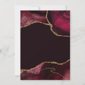 Rode en Gouden Nep Glitter Agate Trouwring Kaart (Achterkant)