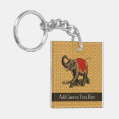 Rode en gouden olifant sleutelhanger (Voorkant Links)