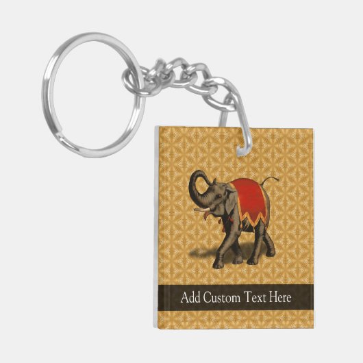 Rode en gouden olifant sleutelhanger (Voorkant Links)