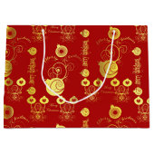 Rode en gouden Ornamenten Groot Cadeauzakje (Voorkant)