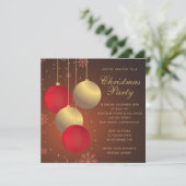 Rode en gouden Ornamenten kerstfeestdag Kaart (Staand voorkant)