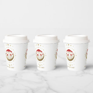 Rode en gouden paddenstoelen Gold Crescent Moon T Papieren Bekers