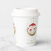 Rode en gouden paddenstoelen Gold Crescent Moon T Papieren Bekers (Achterkant)