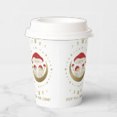 Rode en gouden paddenstoelen Gold Crescent Moon T Papieren Bekers (Rechts)