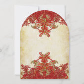 Rode en gouden Paisley Wedding Kaart (Achterkant)