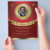 Rode en gouden pastorale waardering erkenning flyer (Hand)