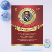 Rode en gouden pastorale waardering erkenning flyer (Enkel)