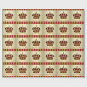 Rode en gouden prins babyshower inpakpapier (Vlak)