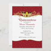 Rode en gouden Quinceañera uitnodiging (Voorkant)