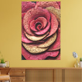 Rode en Gouden Roos Textuur Abstracte Wandkunst Canvas Afdruk (Insitu (Woonkamer))