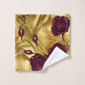 Rode en gouden Rozen Bad Handdoek (Wasdoekje)