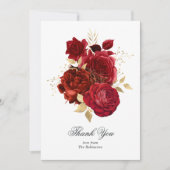Rode en gouden Rozen Bedankkaart (Voorkant)