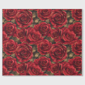 Rode en gouden Rozen Cadeaupapier (Vlak)