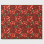 Rode en gouden Rozen Cadeaupapier (Vlak)
