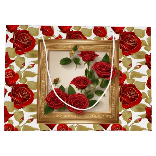 Rode en gouden Rozen Groot Cadeauzakje (Achterkant)