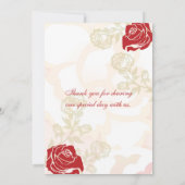 Rode en gouden rozen uitnodiging 40-jarig huwelijk (Achterkant)