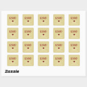 rode en gouden RSVP-Stickers Vierkante Sticker (Vel)