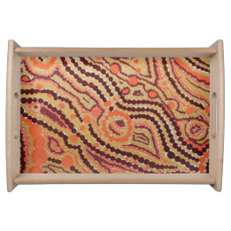 Rode en gouden ruimte dienblad